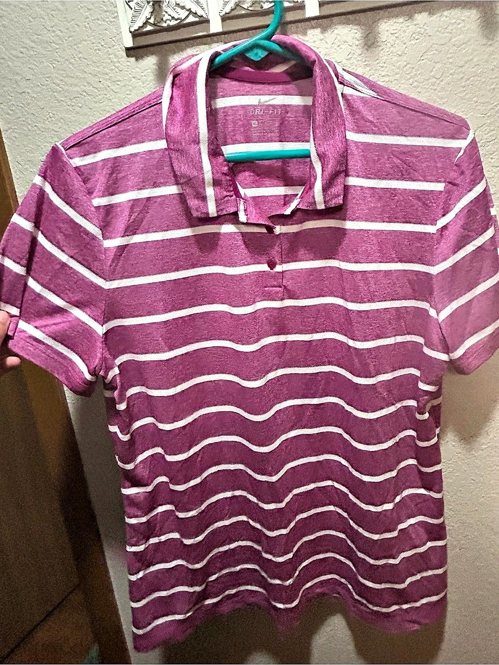 Striped Polo Pink & White XL
